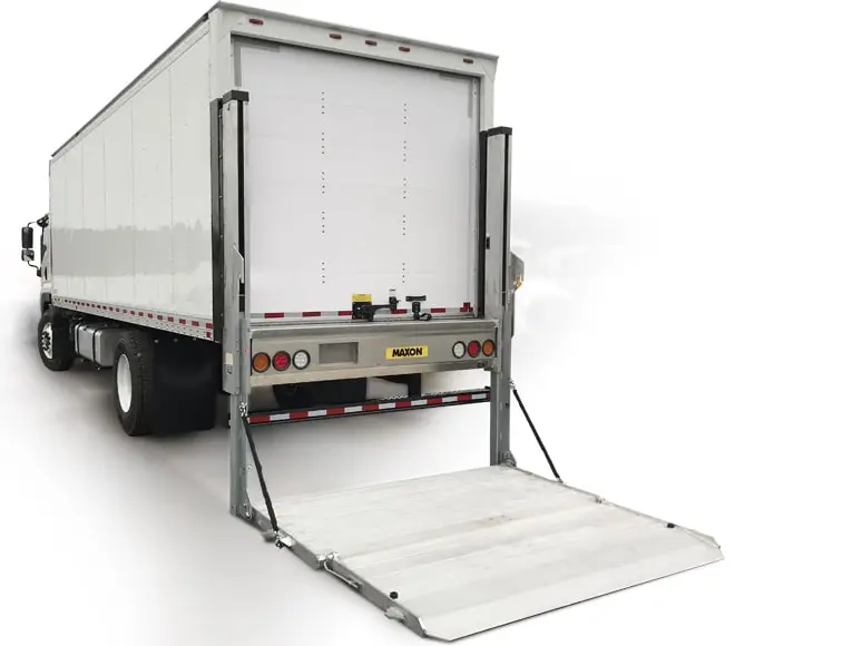 TRUCK EQUIPPED WITH MAXON RAILIFT™ DMD TAIL ELEVATOR