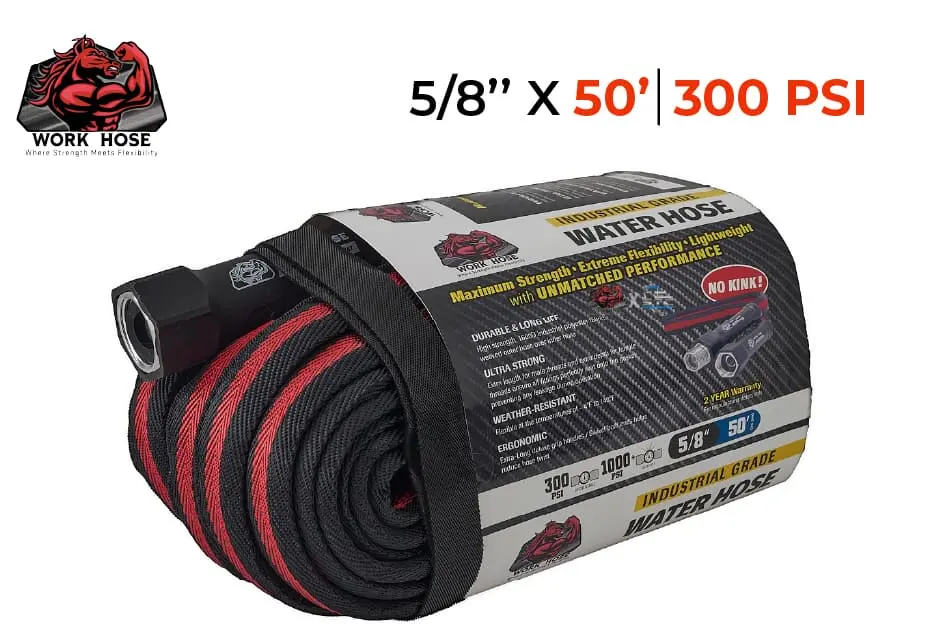 WorkHose 5/8 heavy-duty water hose - 50 feet long